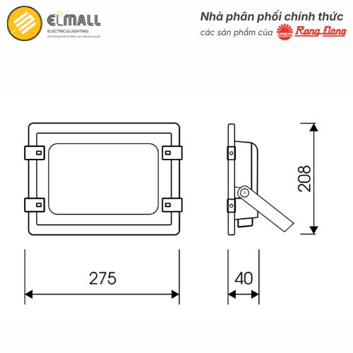 Kích thước CP10 100W Rạng Đông