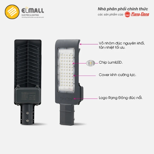 cấu tạo đèn đường led CSD09 50W.PLUS