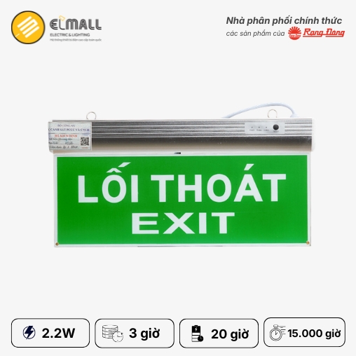 đèn exit CD01 40x20/2.2W 1 mặt pccc