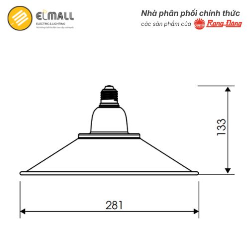 Kích thước đèn led lowbay 30w D LB01L