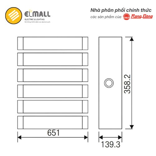 kích thước đèn pha led 400w CP07 rạng đông
