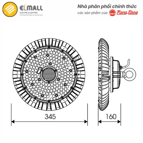 kích thước hb03 150w rạng đông