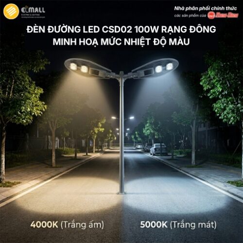 nhiệt độ màu đèn đường 100w csd02