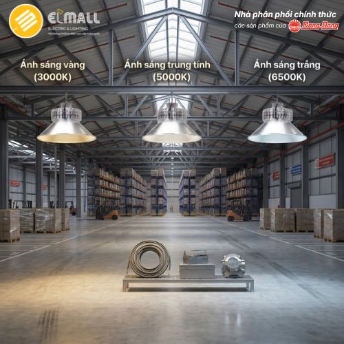 nhiệt độ màu đèn led nhà xưởng 50w