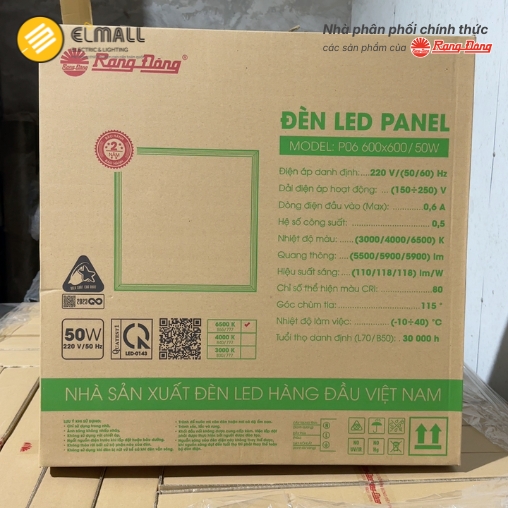 vỏ hộp đèn panel p06 600x600 50w
