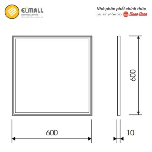 kích thước đèn panel p07 600x600 35w plus