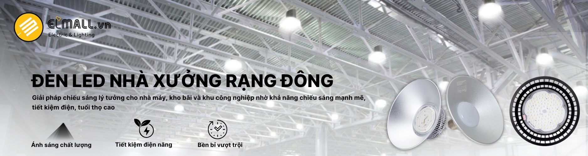 Đèn Led Nhà xưởng Rạng Đông Banner