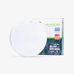 Đèn LED ốp trần tròn 220 22W LN12 đế nhôm ánh thuc te