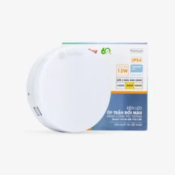 Đèn LED ốp trần tròn đổi màu 170 12W LN12 DM đế nhôm vo hop