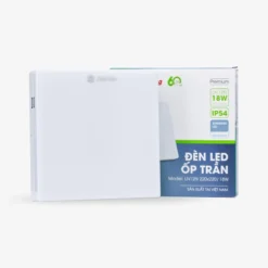 Đèn LED ốp trần vuông đế nhựa 18W LN12N 220×220 vo hop