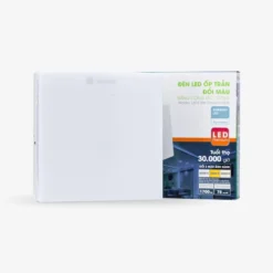 Đèn LED ốp trần vuông đổi màu đế nhôm 22W LN12 DM 220×220 vo hop