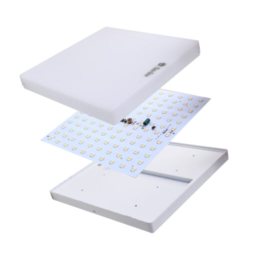 Đèn LED ốp trần vuông đổi màu đế nhựa 18W LN12N DM 220×220 cau tao