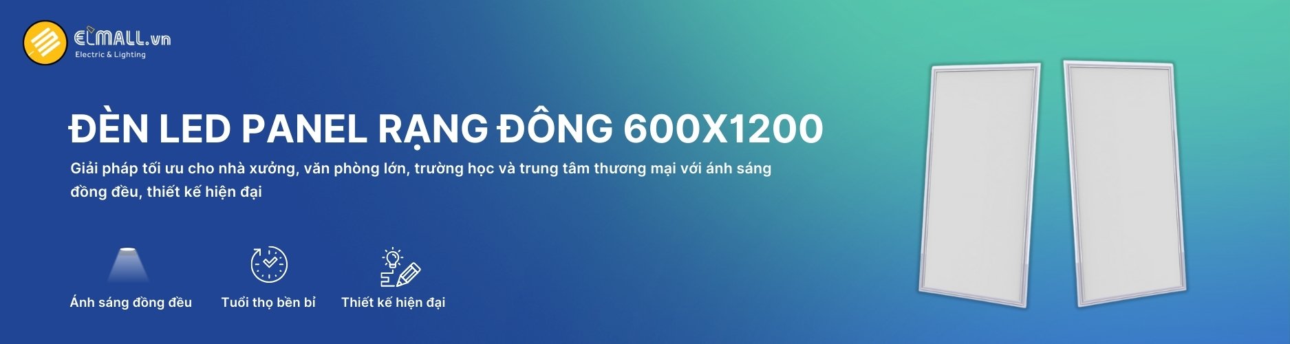 Đèn Led Panel 600x1200 Rạng Đông Banner