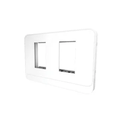Mặt công tắc ổ cắm đôi âm tường Rạng Đông MOC01 80X120X9 2H