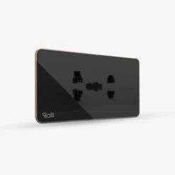 Ổ cắm âm tường Rạng Đông OCAT04K 2C 16A chu nhat ralli black