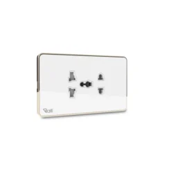 Ổ cắm âm tường Rạng Đông OCAT04K 2C 16A chu nhat ralli white