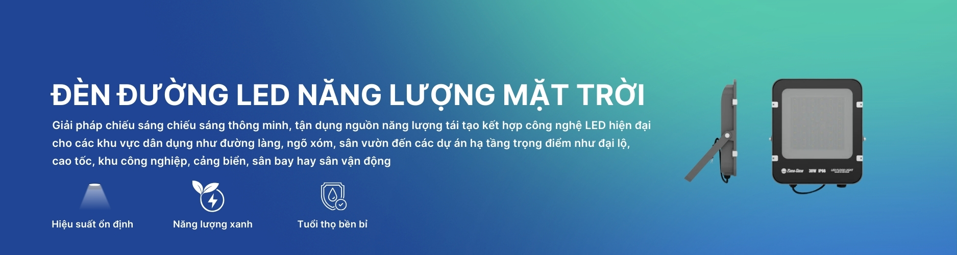 Đèn đường năng lượng mặt trời Banner