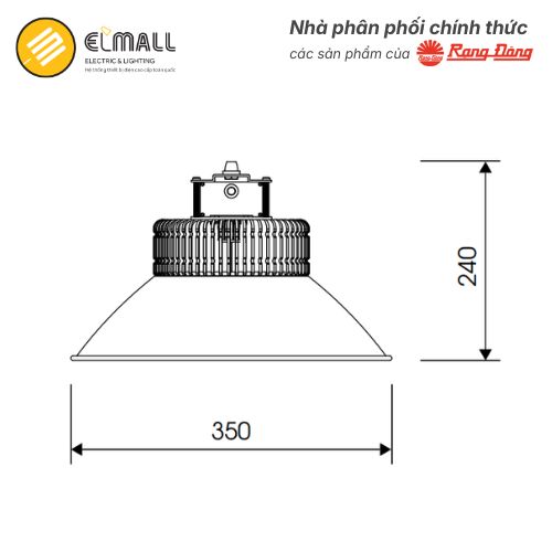 kích thước đèn led nhà xưởng 50w