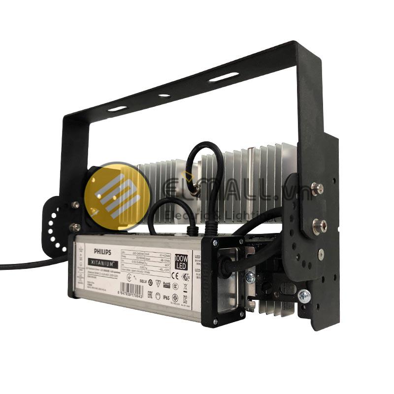 Đèn led sân Pickleball 100W Pha Module BVP575 chiếu sáng ngoài trời, trong nhà